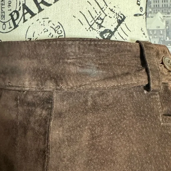 Brown Suede A-Line Skirt - Picture 3 of 13